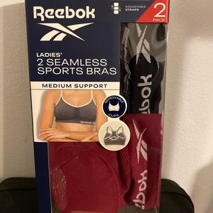 Brand New! Reebok Ladies 2pk Seamless Sports Bras